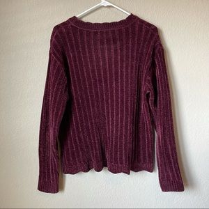 AVA & VIV Maroon Chenille Sweater